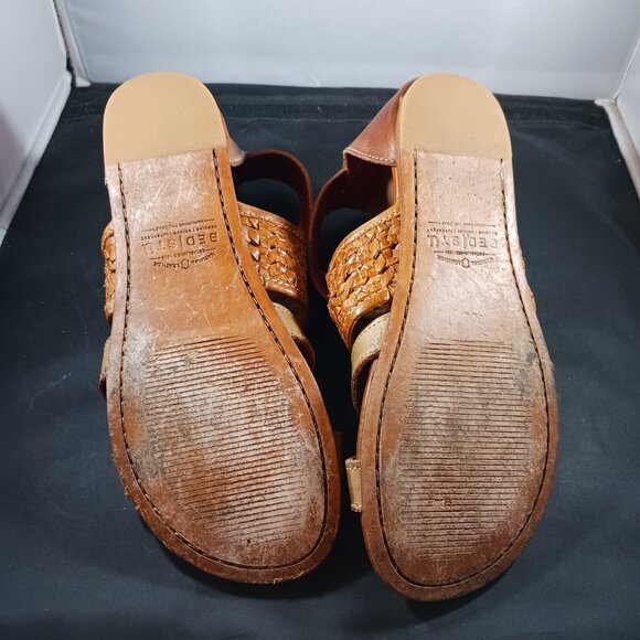 Bed|Stu Gladiator Brown Leather Sandal's Size 7 - Picture 10 of 11